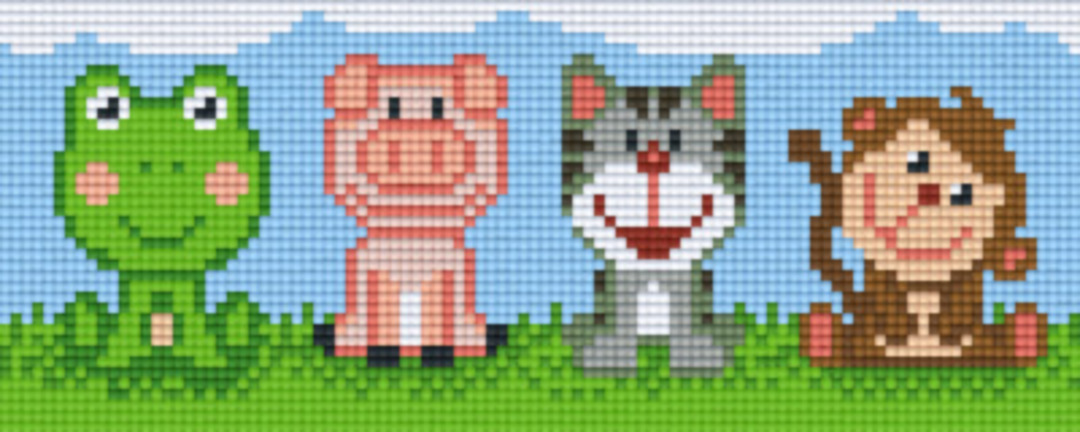Cute Animals Two [2] Baseplate PixelHobby Mini-mosaic Art Kits image 0